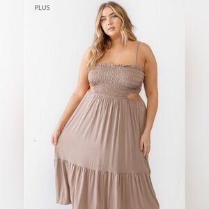 Elegant Tan Maxi Dress